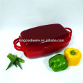 Pote rojo rectangular de hierro fundido / cazuela / sartén